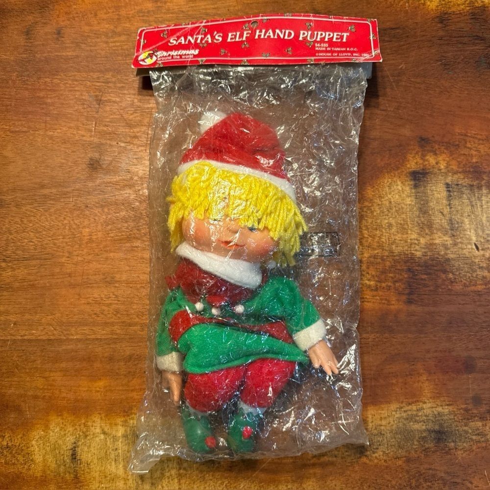 House of Lloyd Santa's Elf Hand Puppet Christmas Toy Vintage 1987 54-533 New